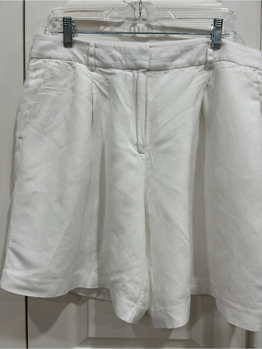 LOFT White High-Waisted Tailored Shorts